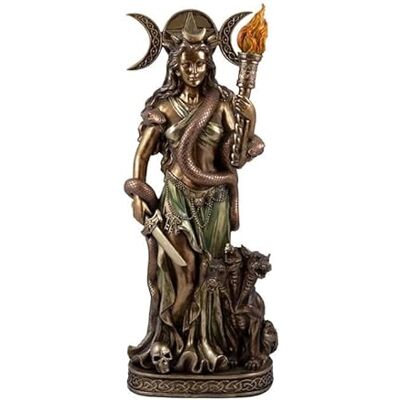 DRW Figur Hekate, Göttin der Magie der Nacht, Göttin der Hexen und Zauberer, Bronze-Finish, Kunstharz, handbemalt, 16 x 11 x 40 cm DRW Figur Hekate, Göttin der Magie der Nacht, Göttin der Hexen und Zauberer, Bronze-Finish, Kunstharz, handbemalt, 16 x 11 x 40 cm