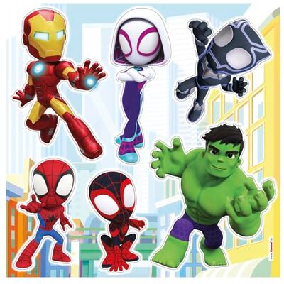 Komar Spidey and His Amazing Friends on Adventures Wandsticker, Wandtattoo, Wandaufkleber, Marvel Größe 33x33 cm selbstklebend, Bunt Komar Spidey and His Amazing Friends on Adventures Wandsticker, Wandtattoo, Wandaufkleber, Marvel Größe 33x33 cm selbstklebend, Bunt
