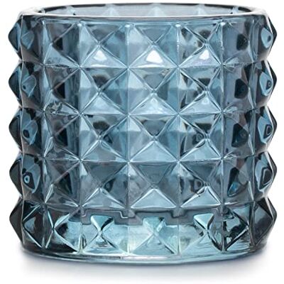 AmeliaHome Teelichthalter aus Glas Kerzenhalter Teelichtglas 7x6,5 cm Malaga Dunkelblau AmeliaHome Teelichthalter aus Glas Kerzenhalter Teelichtglas 7x6,5 cm Malaga Dunkelblau