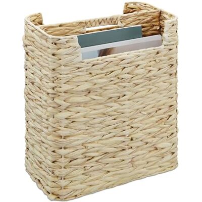 Relaxdays Zeitungsständer, Wasserhyazinthe, HxBxT: 38 x 32 x 18 cm, Zeitungshalter mit 2 Fächern, Zeitungskorb, Natur Relaxdays Zeitungsständer, Wasserhyazinthe, HxBxT: 38 x 32 x 18 cm, Zeitungshalter mit 2 Fächern, Zeitungskorb, Natur