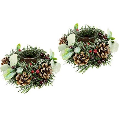 Flair Flower Teelichthalter dekoriert mit künstlichen Beeren Zapfen geeist mit Kunstschnee und Glas 2erSet Windlicht Kerzenhalter Kerzenhalter Kranz Teelicht Weihnachtsdeko Weihnachtskranz Adventskranz Flair Flower Teelichthalter dekoriert mit künstlichen Beeren Zapfen geeist mit Kunstschnee und Glas 2erSet Windlicht Kerzenhalter Kerzenhalter Kranz Teelicht Weihnachtsdeko Weihnachtskranz Adventskranz