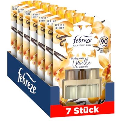 Febreze 3Volution Madagaskar Vanille Duftstecker Nachfüllflakon 7x20ml, 3 Wechselnde Düfte zum Bekämpfen von Gerüchen Febreze 3Volution Madagaskar Vanille Duftstecker Nachfüllflakon 7x20ml, 3 Wechselnde Düfte zum Bekämpfen von Gerüchen