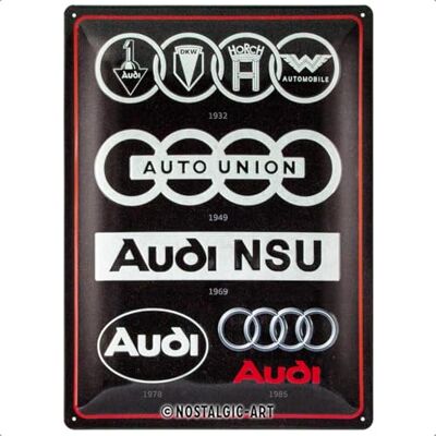 Audi Logo Vintage Metallplakat - 30x40cm - Plakat Audi Logo Vintage Metallplakat - 30x40cm - Plakat