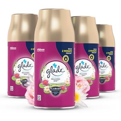 Glade (Brise) Automatic Spray Nachfüller, Raumduft, Lang Anhaltender Geruchsentferner, Duftspray für Zuhause, Relaxing Zen, 4er Pack (4 x 269 ml) Glade (Brise) Automatic Spray Nachfüller, Raumduft, Lang Anhaltender Geruchsentferner, Duftspray für Zuhause, Relaxing Zen, 4er Pack (4 x 269 ml)