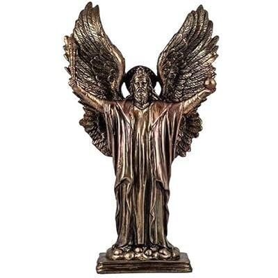 DRW Erzengel Raziel Guardian Figur der göttlichen Mysterien und des verborgenen Wissens aus handbemaltem Harz, bronzefarben, 20 cm DRW Erzengel Raziel Guardian Figur der göttlichen Mysterien und des verborgenen Wissens aus handbemaltem Harz, bronzefarben, 20 cm