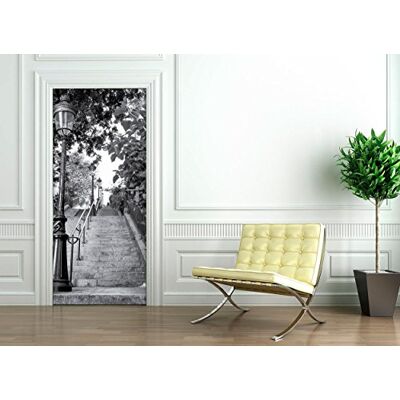 Ambiance Sticker Türaufkleber mit 3D-Effekt, selbstklebend, Trompe L'Oeil für Tür, Küche, Wohnzimmer, Schlafzimmer, Badezimmer, Stil Tapete für Wände, Treppe, Paris, 204 x 83 cm Ambiance Sticker Türaufkleber mit 3D-Effekt, selbstklebend, Trompe L'Oeil für Tür, Küche, Wohnzimmer, Schlafzimmer, Badezimmer, Stil Tapete für Wände, Treppe, Paris, 204 x 83 cm