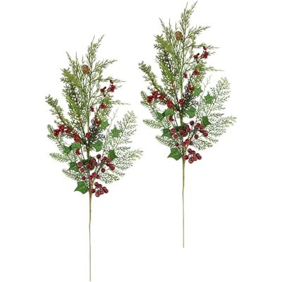 Flair Flower Künstlicher Beerenzweig Deko Zweig mit Beeren Zapfen Efeu Tannenzweige 2er Set 75cm groß AST Blumen künstlich Äste für Adventskränze Girlanden Weihnachtsdeko Floristik Kunstblume Kunstzweig, 75 cm Flair Flower Künstlicher Beerenzweig Deko Zweig mit Beeren Zapfen Efeu Tannenzweige 2er Set 75cm groß AST Blumen künstlich Äste für Adventskränze Girlanden Weihnachtsdeko Floristik Kunstblume Kunstzweig, 75 cm