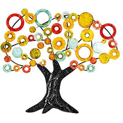 GILDE Metallbilder Wanddeko Bilder Metall – moderne Wanddekoration Wohnzimmer – Wandbild 3D Metallbild Wand Deko Baum Wall Decoration 84 x 93 cm Schwarz Rot Gelb GILDE Metallbilder Wanddeko Bilder Metall – moderne Wanddekoration Wohnzimmer – Wandbild 3D Metallbild Wand Deko Baum Wall Decoration 84 x 93 cm Schwarz Rot Gelb