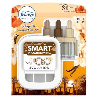 Febreze 3Volution Duftstecker (20 ml) Madagaskar Vanille & Magnolie, Starterset mit automatischem Frischeduft-System, 3 abwechselnde Düfte entfernen Gerüche weiß Febreze 3Volution Duftstecker (20 ml) Madagaskar Vanille & Magnolie, Starterset mit automatischem Frischeduft-System, 3 abwechselnde Düfte entfernen Gerüche weiß