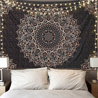 Edeesky Schwarzer Mandala-Wandbehang, psychedelischer Wandteppich, ästhetisch, indischer Hippie-Wanddekoration, böhmische Wandkunst, Boho-Heimdekoration für Schlafzimmer, Wohnzimmer, Schlafsaal Edeesky Schwarzer Mandala-Wandbehang, psychedelischer Wandteppich, ästhetisch, indischer Hippie-Wanddekoration, böhmische Wandkunst, Boho-Heimdekoration für Schlafzimmer, Wohnzimmer, Schlafsaal
