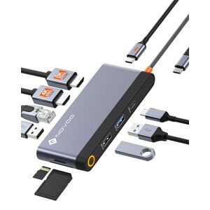 NOVOO USB C Hub 10 in 1 Type C Multiport Adapter, USB C Docking Station with Dual HDMI 4K, Gigabit Ethernet, PD 100W, 3*USB-A&USB-C 3.0, SD/TF Card Reader for MacBook Pro/Air/Dell/HP NOVOO USB C Hub 10 in 1 Type C Multiport Adapter, USB C Docking Station with Dual HDMI 4K, Gigabit Ethernet, PD 100W, 3*USB-A&USB-C 3.0, SD/TF Card Reader for MacBook Pro/Air/Dell/HP