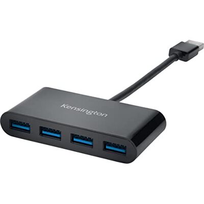 Kensington USB 3.0 Hub mit 4 Anschlüssen, Übertragungsgeschwindigkeit bis 5 Gbit/s Plug-and-Play, HP, Dell, Windows, Macbook, K39121EU Kensington USB 3.0 Hub mit 4 Anschlüssen, Übertragungsgeschwindigkeit bis 5 Gbit/s Plug-and-Play, HP, Dell, Windows, Macbook, K39121EU