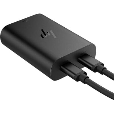 HP 65W GaN USB‑C Laptop Ladegerät – Kompakt, Schnellladefunktion, 2 USB‑C Ports, universelle Kompatibilität, 30 % recycelter Kunststoff, 75×53×22 mm, 85 g, Schwarz HP 65W GaN USB‑C Laptop Ladegerät – Kompakt, Schnellladefunktion, 2 USB‑C Ports, universelle Kompatibilität, 30 % recycelter Kunststoff, 75×53×22 mm, 85 g, Schwarz