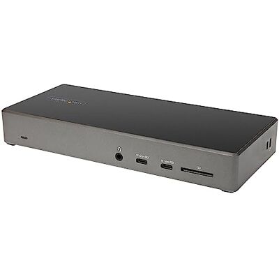 StarTech USB-C Dreifach 4K Dock, Windows/Chrome, 100W PD, DP 1.4, 10Gbps Dockingstation, 3 Monitore, DP 1.4 Alt Mode, 2x DisplayPort, HDMI 2.0, GbE, SD-Kartenleser StarTech USB-C Dreifach 4K Dock, Windows/Chrome, 100W PD, DP 1.4, 10Gbps Dockingstation, 3 Monitore, DP 1.4 Alt Mode, 2x DisplayPort, HDMI 2.0, GbE, SD-Kartenleser