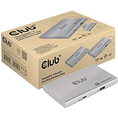 Club 3D CSV-1580 Thunderbolt 4 portabler 5-in-1 Hub/Dock mit Smart Power Club 3D CSV-1580 Thunderbolt 4 portabler 5-in-1 Hub/Dock mit Smart Power