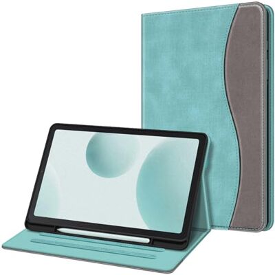 FINTIE Hülle für Samsung Galaxy Tab S6 Lite 10.4 2024/2022/2020, Soft TPU Rückseite Gehäuse Schutzhülle mit S Pen Halter und Dokumentschlitze, Jeansoptik Türkis FINTIE Hülle für Samsung Galaxy Tab S6 Lite 10.4 2024/2022/2020, Soft TPU Rückseite Gehäuse Schutzhülle mit S Pen Halter und Dokumentschlitze, Jeansoptik Türkis