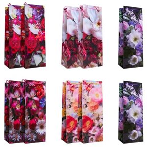 Idena 90227 Flaschentasche Classic Blumen, 10 Stück, Geschenktaschen in der Größe 12,5 x 35 x 9 cm, glänzende Papiertüten mit bunten Blumen Idena 90227 Flaschentasche Classic Blumen, 10 Stück, Geschenktaschen in der Größe 12,5 x 35 x 9 cm, glänzende Papiertüten mit bunten Blumen