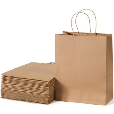 Kolamom Papiertüten, 30 Stücke Geschenktüten, Braun Papiertüten mit Henkel, Kraftpapier Tüten Groß für Einkaufen, Hochzeiten, Verpackungen, Partys, Geburtstag, Weihnachten, DIY Kolamom Papiertüten, 30 Stücke Geschenktüten, Braun Papiertüten mit Henkel, Kraftpapier Tüten Groß für Einkaufen, Hochzeiten, Verpackungen, Partys, Geburtstag, Weihnachten, DIY