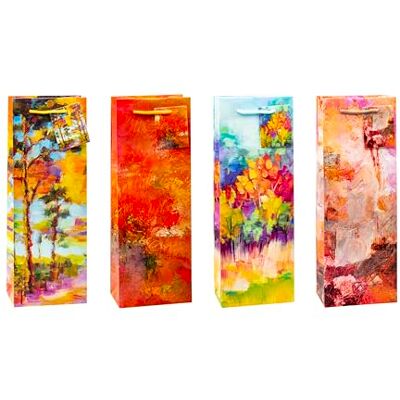 K3T Geschenktüten ART ON CANVAS für Wein- und Sektflaschen, 12er Packung, Größe: Flasche (HxBxT 36 x 12 x 8 cm), Art.Nr. 87289 K3T Geschenktüten ART ON CANVAS für Wein- und Sektflaschen, 12er Packung, Größe: Flasche (HxBxT 36 x 12 x 8 cm), Art.Nr. 87289
