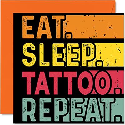 Stuff4 Geburtstagskarte lustig Sie oder Ihn – Essen Schlafen Tattoo Wiederholung – Happy Birthday Karten Ink-Tattoo-Liebhaber Geschenke 145 mm x 145 mm Geburtstagskarten alle Anlässe Kinder oder Erwachsene Stuff4 Geburtstagskarte lustig Sie oder Ihn – Essen Schlafen Tattoo Wiederholung – Happy Birthday Karten Ink-Tattoo-Liebhaber Geschenke 145 mm x 145 mm Geburtstagskarten alle Anlässe Kinder oder Erwachsene