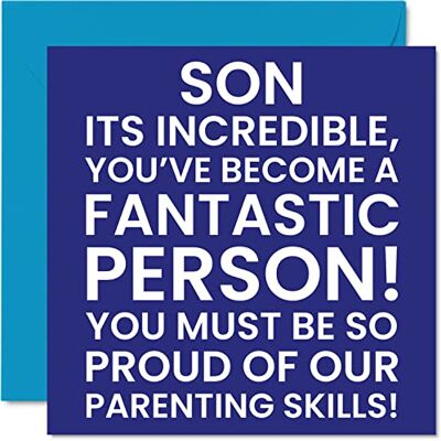 Stuff4 Lustige Geburtstagskarten Sohn – Erstaunliche Person – Witz Happy Birthday Karte Sohn von Mama oder Papa Sohn Geburtstagsgeschenke von Eltern 145 mm x 145 mm Geburtstagsgrußkarten Geschenk Sohn Stuff4 Lustige Geburtstagskarten Sohn – Erstaunliche Person – Witz Happy Birthday Karte Sohn von Mama oder Papa Sohn Geburtstagsgeschenke von Eltern 145 mm x 145 mm Geburtstagsgrußkarten Geschenk Sohn