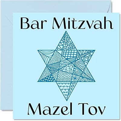 Stuff4 Bar Mitzwa Karte für Jungen und Ihn, Zentangle Star of David – Mazel Tov, Glückwunschgeschenke, Bar Mitzwa Geschenke für Jungen, 145 mm x 145 mm jüdische Geschenke Grußkarten Fledermaus Mitzwa Karten Stuff4 Bar Mitzwa Karte für Jungen und Ihn, Zentangle Star of David – Mazel Tov, Glückwunschgeschenke, Bar Mitzwa Geschenke für Jungen, 145 mm x 145 mm jüdische Geschenke Grußkarten Fledermaus Mitzwa Karten