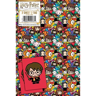 Danilo Promotions LTD Harry Potter Geschenkpapier 4 Blatt 4 Aufkleber 70x50cm, Offizielles Einwickelpapier Danilo Promotions LTD Harry Potter Geschenkpapier 4 Blatt 4 Aufkleber 70x50cm, Offizielles Einwickelpapier