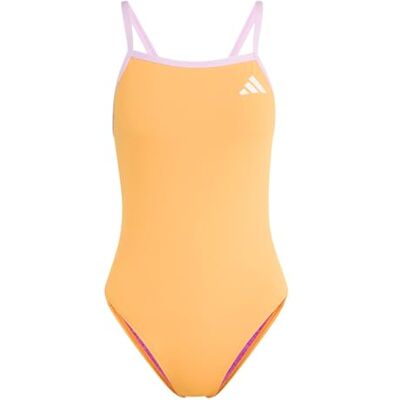 Adidas Women's Thin Straps V-Back Swimsuit, Pure Tangerine/Bliss Lilac, 36 Adidas Women's Thin Straps V-Back Swimsuit, Pure Tangerine/Bliss Lilac, 36