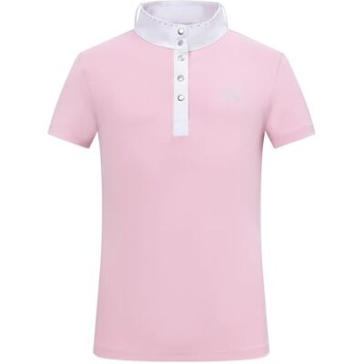 Imperial Riding Kinder Turniershirt IRH Basic Glam, Kurzarm Reitshirt mit Stehkragen, leicht und atmungsaktiv, Candy Floss, 176 Imperial Riding Kinder Turniershirt IRH Basic Glam, Kurzarm Reitshirt mit Stehkragen, leicht und atmungsaktiv, Candy Floss, 176