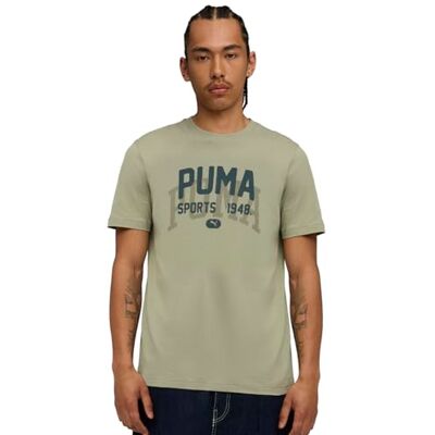 Puma Unisex Graphic Varsity Tees, Lux Army, S EU Puma Unisex Graphic Varsity Tees, Lux Army, S EU