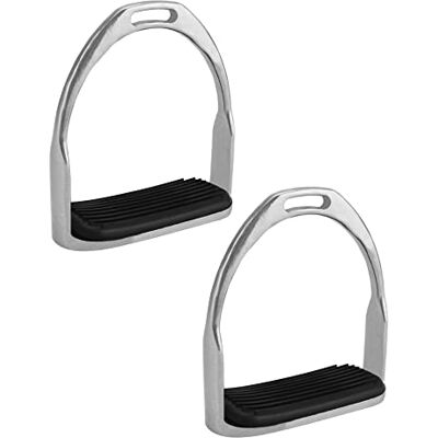 QWORK Flexibler Reitsicherheitssteigbügel, Edelstahl, Englischer Reitschutz, Sattel, 1 Paar QWORK Flexibler Reitsicherheitssteigbügel, Edelstahl, Englischer Reitschutz, Sattel, 1 Paar