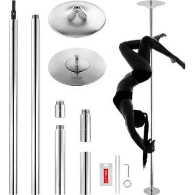 VEVOR Professionelle Tanzstange, Pole Dance Tanzstange Profi ca. 216,3-270 cm Höhenverstellbare Abnehmbare Fitnessstange Spinning Fitness Silber, Statische Tanzstange Fitnessstudios VEVOR Professionelle Tanzstange, Pole Dance Tanzstange Profi ca. 216,3-270 cm Höhenverstellbare Abnehmbare Fitnessstange Spinning Fitness Silber, Statische Tanzstange Fitnessstudios