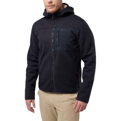 Jack Wolfskin Herren Kaminfeuer Hooded Jkt M, Dark Navy, S EU Jack Wolfskin Herren Kaminfeuer Hooded Jkt M, Dark Navy, S EU