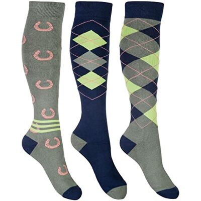 HKM Reitsocken Cardiff (3er Set) Navy/olivgrün 30-34 HKM Reitsocken Cardiff (3er Set) Navy/olivgrün 30-34