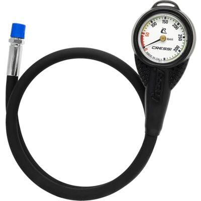 CRESSI Mini SPG W/Rubber Housing Vale 300 C White (BAR) Mini Manometer mit Gummimantel und HP Peitsche, Weiß, Einheitsgröße, Unisex CRESSI Mini SPG W/Rubber Housing Vale 300 C White (BAR) Mini Manometer mit Gummimantel und HP Peitsche, Weiß, Einheitsgröße, Unisex