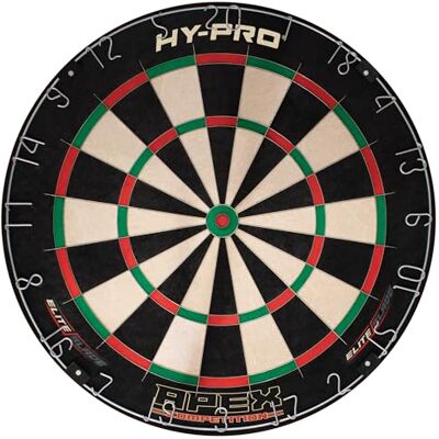 Hy-Pro Apex Dartscheibe – Klammerfrei, Klingendraht, Sisal der Güteklasse A, für drinnen und draußen, tolle Dart-Geschenkidee Hy-Pro Apex Dartscheibe – Klammerfrei, Klingendraht, Sisal der Güteklasse A, für drinnen und draußen, tolle Dart-Geschenkidee