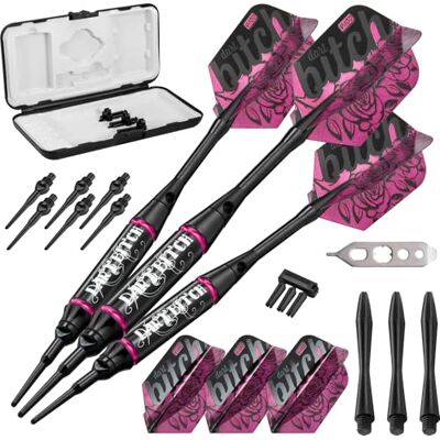 Viper by GLD Products Viper Vanity Soft Tip Darts mit Aufbewahrungs-/Reisetasche: Dart Bitch, 16 Gramm Viper by GLD Products Viper Vanity Soft Tip Darts mit Aufbewahrungs-/Reisetasche: Dart Bitch, 16 Gramm