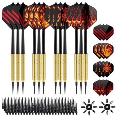 Elalove 14g 12 Stück Soft Dartpfeile mit Kunststoffspitze, 100 Ersatzspitzen, 24 Flights, 16 Flight-Schutzkappen – leichte Dartpfeile, Soft Darts Pfeile für Freizeit und Training-Schwarz und Rot Elalove 14g 12 Stück Soft Dartpfeile mit Kunststoffspitze, 100 Ersatzspitzen, 24 Flights, 16 Flight-Schutzkappen – leichte Dartpfeile, Soft Darts Pfeile für Freizeit und Training-Schwarz und Rot