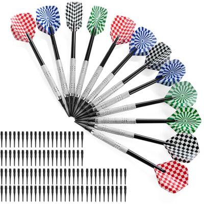 Cheerhom 12 Stück Dartpfeile mit Kunststoffspitze Soft Darts Pfeile Set, mit 100 Kunststoff Dartspitzen zum Austauschen für Elektronische Dartscheibe, Profi Softdarts Dartpfeil Cheerhom 12 Stück Dartpfeile mit Kunststoffspitze Soft Darts Pfeile Set, mit 100 Kunststoff Dartspitzen zum Austauschen für Elektronische Dartscheibe, Profi Softdarts Dartpfeil