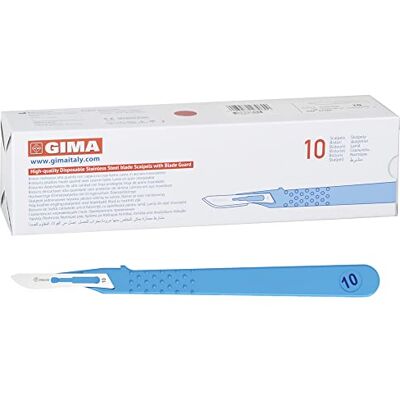 GIMA Sterile Einweg-Skalpelle, Standardmodell, Nr. 10, 10er-Pack, 27060 GIMA Sterile Einweg-Skalpelle, Standardmodell, Nr. 10, 10er-Pack, 27060