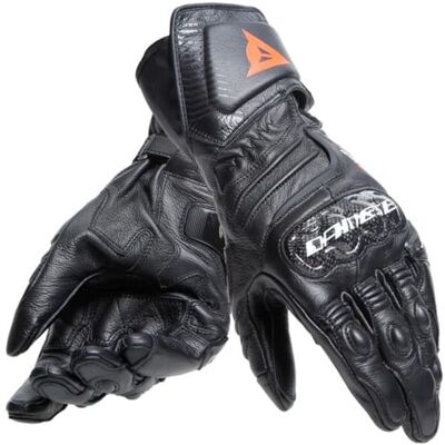 Dainese Carbon 4 Long Lady Gloves, Lange Sport-Motorradhandschuhe aus Schafsleder mit Knöchelschützern aus Carbon, Frau, Schwarz/Schwarz/Weiß, XS Dainese Carbon 4 Long Lady Gloves, Lange Sport-Motorradhandschuhe aus Schafsleder mit Knöchelschützern aus Carbon, Frau, Schwarz/Schwarz/Weiß, XS
