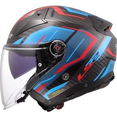 LS2 , Jet-Motorradhelm INFINITY II CARBON URUS Blue Red, XS LS2 , Jet-Motorradhelm INFINITY II CARBON URUS Blue Red, XS