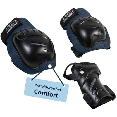HUDORA Protektoren-Set Comfort Set aus Handschützer, Knieschützer & Ellenbogenschützer Schoner für Kinder und Jugendliche ideal zum Inliner, Rollschuh und Skateboard Fahren HUDORA Protektoren-Set Comfort Set aus Handschützer, Knieschützer & Ellenbogenschützer Schoner für Kinder und Jugendliche ideal zum Inliner, Rollschuh und Skateboard Fahren