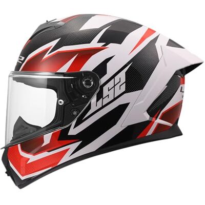 LS2 , Integraler Motorradhelm RAPID III XTREM White Black Red, S LS2 , Integraler Motorradhelm RAPID III XTREM White Black Red, S