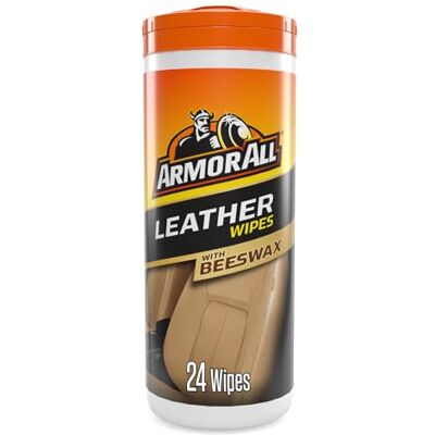 Armor All Lederpflegetücher Mit Bienenwachs, Biologisch Abbaubare Leder‑Autoreinigungstücher, Innenraumtücher, Dose Mit 24 Stück Armor All Lederpflegetücher Mit Bienenwachs, Biologisch Abbaubare Leder‑Autoreinigungstücher, Innenraumtücher, Dose Mit 24 Stück