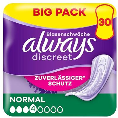 Always Discreet - Inkontinenzpads - Doppelter Schutzkern - 30 Stück Always Discreet - Inkontinenzpads - Doppelter Schutzkern - 30 Stück