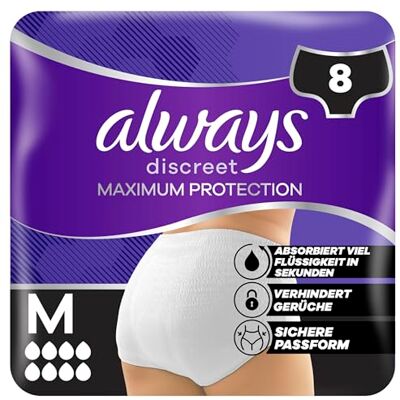 Always Discreet Inkontinenz Pants Max Protection S/M 8 Stück Always Discreet Inkontinenz Pants Max Protection S/M 8 Stück