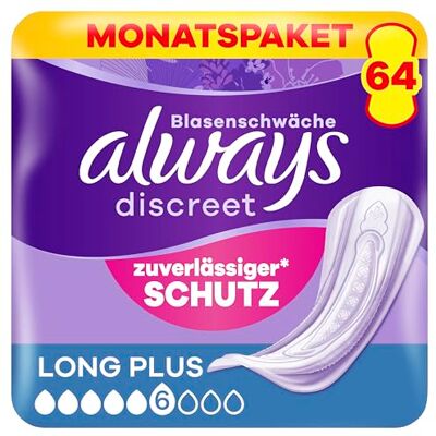 Discreet Einlagen Long Plus Monatspaket 64 Einlagen, 8x8 Stück Discreet Einlagen Long Plus Monatspaket 64 Einlagen, 8x8 Stück