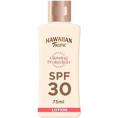HAWAIIAN Tropic Glowing Protection Sonnencreme Lotion – LSF 30 – 170 ml Hoher UVA- & UVB-Sonnenschutz, wasserfest, mit Mica-Mineralien, sorgt für geschmeidige Haut, vegan HAWAIIAN Tropic Glowing Protection Sonnencreme Lotion – LSF 30 – 170 ml Hoher UVA- & UVB-Sonnenschutz, wasserfest, mit Mica-Mineralien, sorgt für geschmeidige Haut, vegan