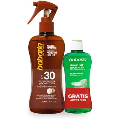 Babaria Set Sonnenschutz Spray Kokos SPF 30 + After Sun Balsam Sommer-Set Sonnenpflege Set Sparset Babaria Set Sonnenschutz Spray Kokos SPF 30 + After Sun Balsam Sommer-Set Sonnenpflege Set Sparset